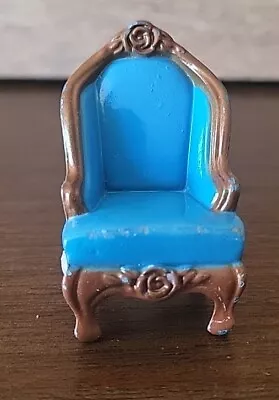 Vintage 1980 Mattel The Littles Dollhouse Blue Chair Die-Cast Metal 2  • $7