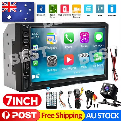 7  Double 2 DIN Bluetooth Head Unit Car Stereo Touch Screen Radio FM TF USB AUX • $43.95