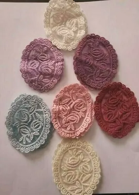 CraftbuddyUS 14 Vintage Crochet Mixed Lace Oval Fabric Motifs Patch • $7.50