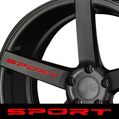 4x Red SPORT Style Car Door Rims Wheel Hub Racing Stickers Graphic Decal Parts • $3.50