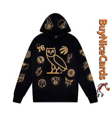 2022 Drake's Octobers Very Own OVO NBA Team Icons Black OG Owl Hoodie New Size L • $843.13