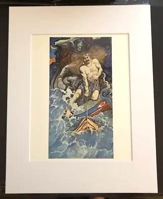Howard Pyle  The Fishing Of Thor And Hymir  11 X 14 Matted Art Print-1902 • $22.49