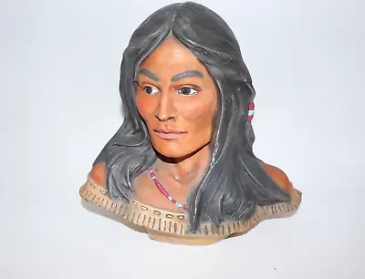 Vintage Provincial Mold #81 Native American Indian Maiden Ceramic Head Statue • $24.99