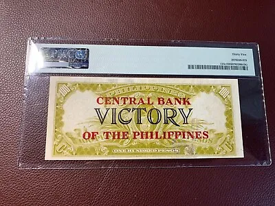 $1099.99 • Buy PHILIPPINES 1949 (ND) HUNDRED PESO CB-VICTORY OVPT P-123c PMG CHOICE VF 35 NICE