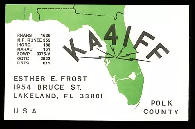 £2.49 • Buy 1 X QSL Card Radio USA KA4IFF Florida 1998 ≠ S471