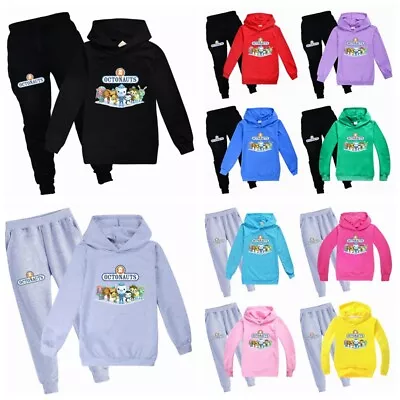 Kids Boys Girls The Octonauts Long Sleeve Hoodie Pants Suits Print Tracksuit Set • £8.99