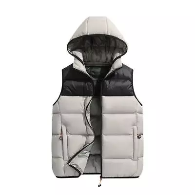 Men's Hooded Warm Vest Coat Thicken Loose Sleeveless Double-Sided Waistcoat Tops • $42.90