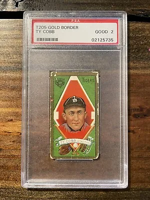 1911 T205 Gold Border Ty Cobb PSA 2 Detroit Tigers • $7999