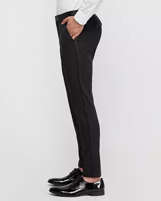 New MENS EXPRESS Side Stripe INNOVATOR Black Suit Tuxedo Pants 32 X 30 • $42.49