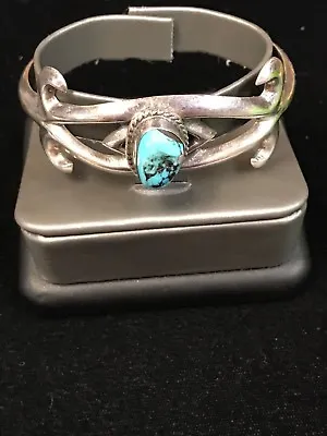 Vintage Native American Turquoise Sterling Silver 6in Bracelet  • $150