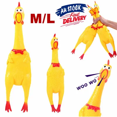 $9.99 • Buy Funny Screaming Squeeze Rubber Chew Squeaker Shrilling Pet Chicken Toy
