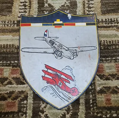 VTG 1935 German Red Baron & French Military Planes Painting F.B.Q. S.F. Folk Art • $75