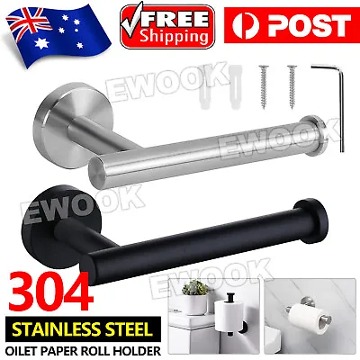$11.95 • Buy Mounted Toilet Paper Roll Holder Stainless Steel Hook Bathroom Wall Storage AU