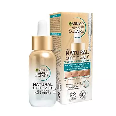 Garnier Ambre Solaire Natural Bronzer Self Tan Face Drops Hyaluronic Acid 30ml • £12.99