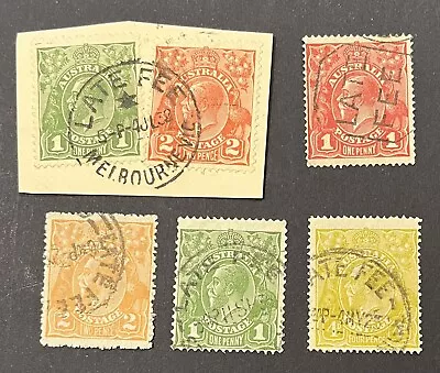 Australia KGV Stamp LATE FEE Postmark Various Watermarks And Values • $12