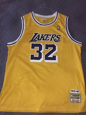 MAGIC JOHNSON 1979-80 Lakers MITCHELL & NESS BASKETBALL JERSEY Size 52 • $59