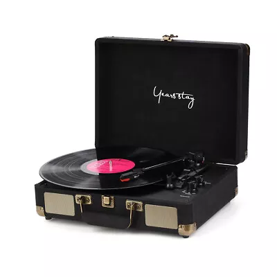 Portable Retro Vinyl Record Player Bluetooth Audio Gramophone Wireless CD Player • $129