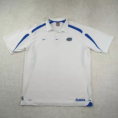 Vintage Nike Florida Gators Team Polo Shirt Mens 2XL XXL Dri Fit NCAA Basketball • $17.95