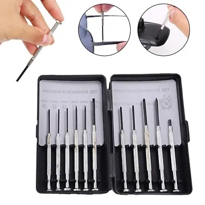 Precision Small Screwdriver Set 11pcs For Phone Watch Laptop Glasses With Pouch • £2.85