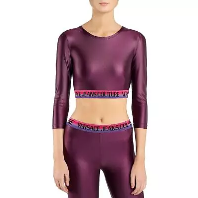 Versace Jeans Couture Womens Purple Lycra Banded Bottom Cropped 36 BHFO 9252 • $40.99