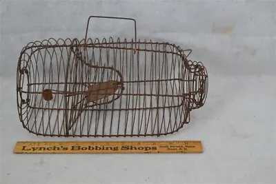 Trap Animal Mouse Rat Hand Made Wire Cage 13x6x6 19th C Original Antique • $69