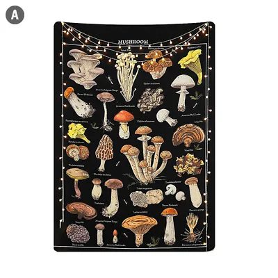 Mushroom Tapestry Wall Decor Mycology Mushroom Illustration Wall Art Boho Dec M` • $5.66