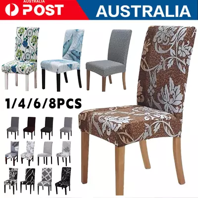$22.99 • Buy Stretch Dining Chair Covers Slipcover Spandex Wedding Cover 1/4/6/8Pcs Removable