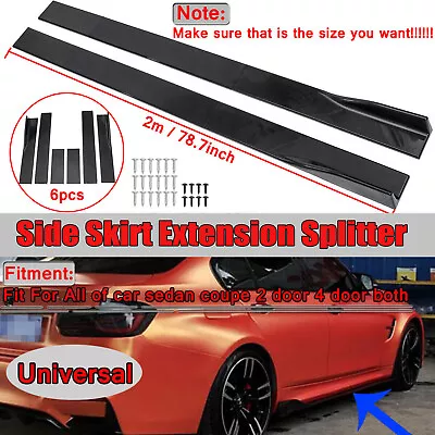 78.7'' Universal Black Car Side Skirt Protector Extension Panel Splitter Spoiler • $31.99