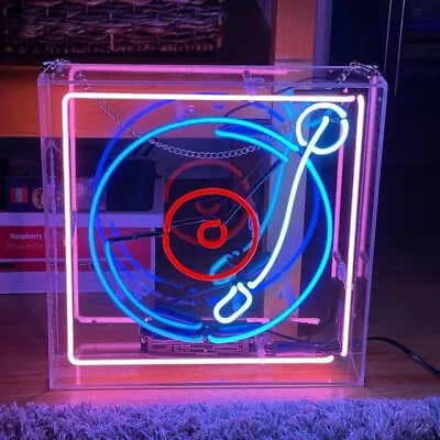 Disco On Air Neon Sign 12 X12  Acrylic Box Light Lamp Glass Bar Wall Poster UX • $83.66