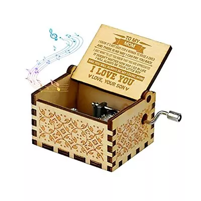 Bithday Gifts For Mom From Son-Hand Crank Engraved Musical Box Mom Gifts From... • $18.43