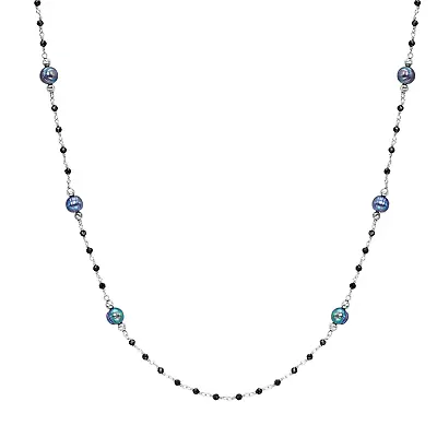 $178.59 • Buy Honora 8-9mm Freshwater Peacock Pearl & Spinel Beaded Necklace In Silver, 36.5 