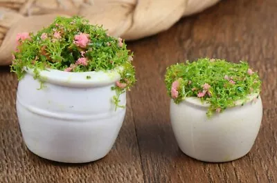 Potted Flowers 2pc Dollhouse Miniature 1:12 Scale Fast US Shipping • $10.99