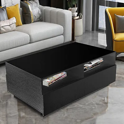 LED Coffee Table W/ 4 Drawers W/ Remote Controller Living Room Furniture Modern • $56.05