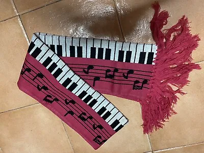 Musician’s Music Note Scarf App. 70” X 7” Warm 100% Acrylic - From Japan • $14