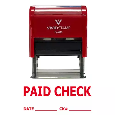 $8.49 • Buy PAID CHECK W/ DATE CK# Line Self Inking Rubber Stamp