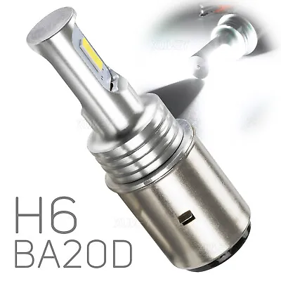 12V BA20D H6 LED High-low Beam For Motorcycle Headlight Xenon White Light Bulb • $11.49