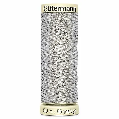 £2.62 • Buy Gutermann Metallic Effect Sewing Thread For Hand And Machine 50m - Silver 41
