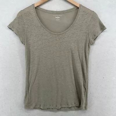 NEIMAN MARCUS Shirt Size 1 MAJESTIC PARIS Scoop Neck Short Cap Sleeve Gray • $12.50