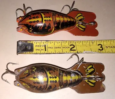 Lot Of 2 Vintage Fred Arbogast Mud Bug - Lot Of Two 2-7/8  Lures -Crawdad Baits • $15