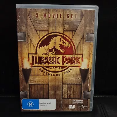 Jurassic Park Trilogy Adventure Pack DVD Cult 90s Action OOP 3-Movie Set R4 • $9.50