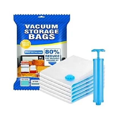 $16.99 • Buy Reusable Vacuum Seal Bags Storage Bag Electric Vaccum Pump Quilts With Hand Pump