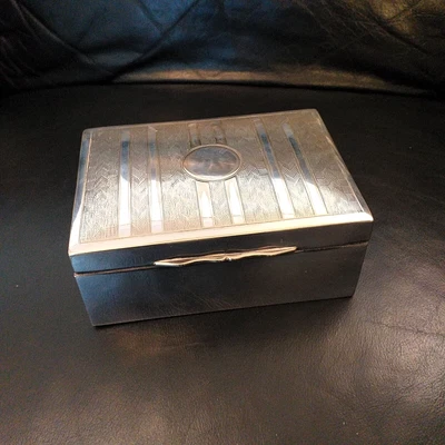 £22.99 • Buy Vintage Art Deco Silver Plate Cigar Cigarette Or Jewellery / RFID Box c1930s