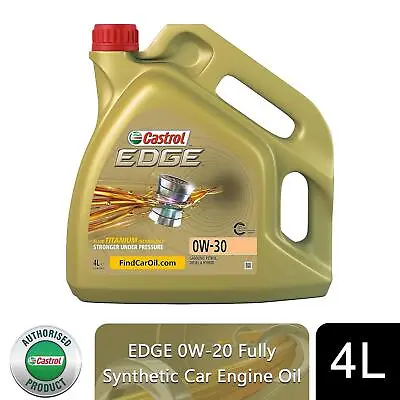 £38.69 • Buy Castrol Edge 0W-30 4L Fully Synthetic Motor Oil With Hyspec Standard, 4 Litre