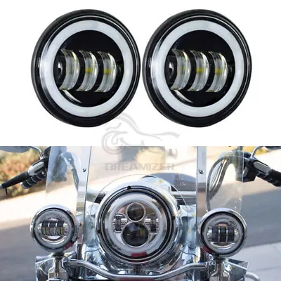 $49.06 • Buy 4.5  Inch LED Spot Fog Passing Lights Driving Lamps For Harley Davidson Touring