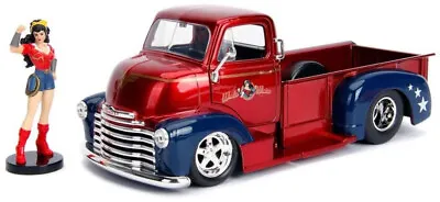 $59.99 • Buy NEW 1:24 Wonder Woman With 1952 Chevy Coe Pickup Bombshells Movie From Mr Toys