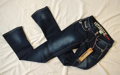 $19.99 • Buy NWT Hydraulic Lola Micro Boot Cut Jeans Dark Wash With Whiskering Juniors Sz 3/4