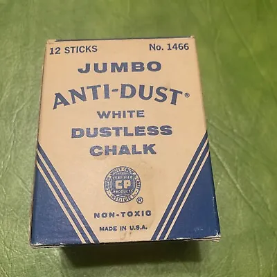 Binney & Smith No. 1466 Anti-Dust White Low-Dust Chalk Sticks Vintage Crayola • $14