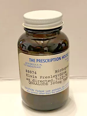 Elvis Presley Quaalude Prescription Bottle Reproduction - Odd Curio Piece! • $20