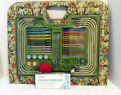 Vtg Knitting Needle Kit Portfolio Sears With Case Instructions  #25 5748 • $22.50