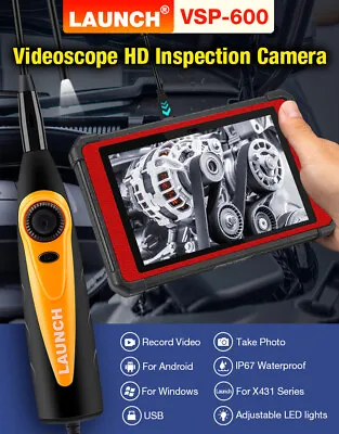 LAUNCH VSP-600 Videoscope HD Inspection Camera USB Borescope Flexible Probe Tube • $49.99